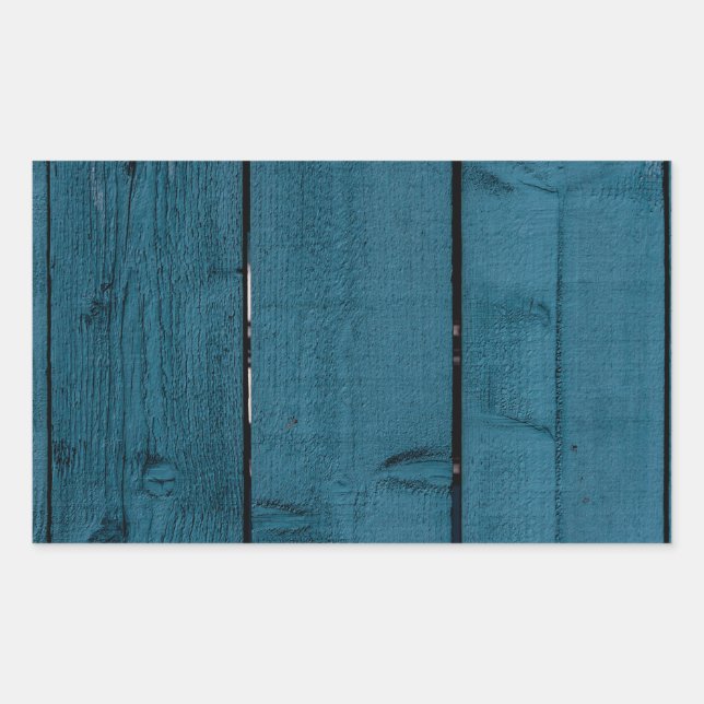Sticker Rectangulaire Planches de bois peint en bleu (Devant)