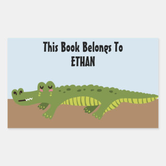 Sticker Rectangulaire Plaque d'alligator personnalisée