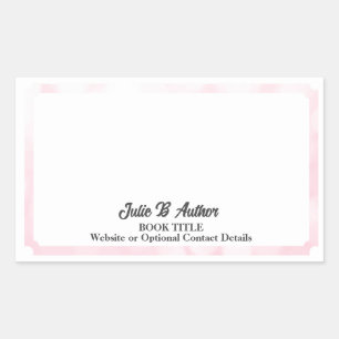 Sticker Rectangulaire Plaque d'auteur personnalisée minimaliste rose dou