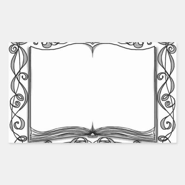 Sticker Rectangulaire Plaque d'autocollant de livre intégrée (Devant)