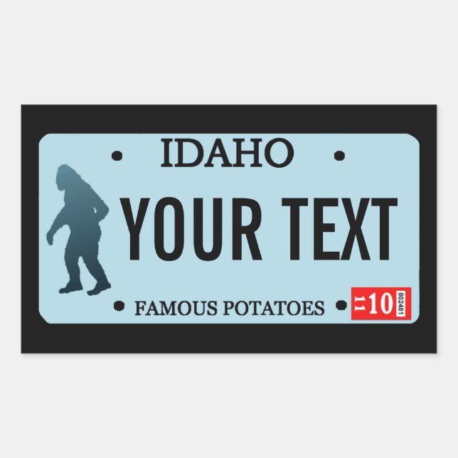 Sticker Rectangulaire Plaque de licence Idaho Sasquatch (Devant)