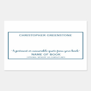 Sticker Rectangulaire Plaque de réservation de signature de l'auteur
