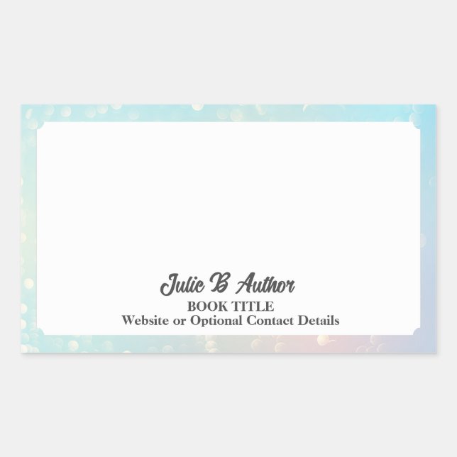Sticker Rectangulaire Plaque de réservation personnalisée Pastel Blue Cu (Devant)