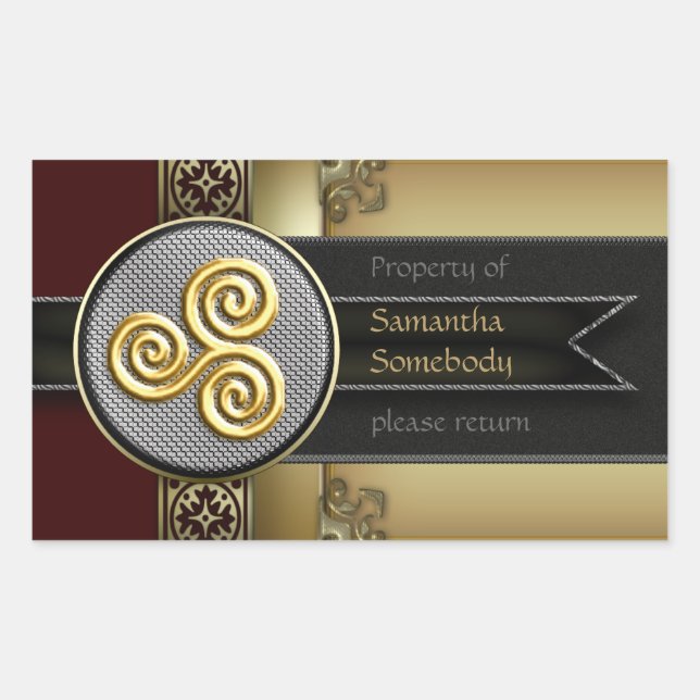 Sticker Rectangulaire Plaque décorative Triskele (Devant)