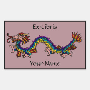 Sticker Rectangulaire Plaque d'enregistrement du dragon oriental
