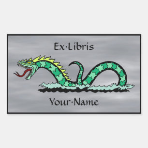 Sticker Rectangulaire Plaque d'enregistrement du serpent de mer