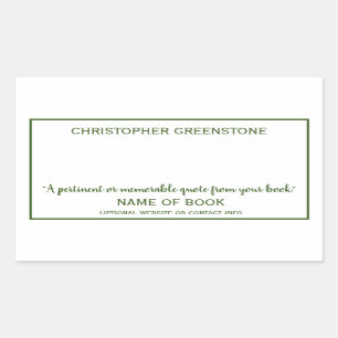 Sticker Rectangulaire Plaque d'enregistrement verte de signature de l'au