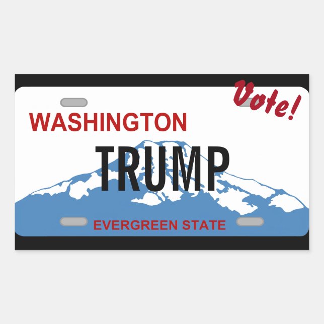 Sticker Rectangulaire Plaque d'immatriculation Washington Voter Trump au (Devant)
