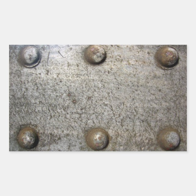 Sticker Rectangulaire Plaque métallique avec vis (Devant)