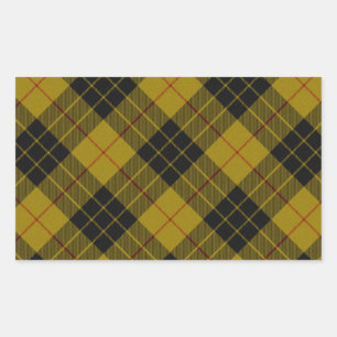 Sticker Rectangulaire Plaque noire jaune tartan MacLeod