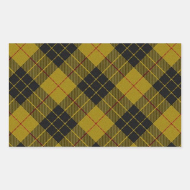 Sticker Rectangulaire Plaque noire jaune tartan MacLeod (Devant)