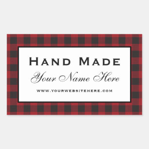 Sticker Rectangulaire Plaqué rouge fait main