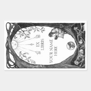 Sticker Rectangulaire Plaques de livres Ex Libris