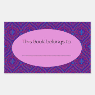 Sticker Rectangulaire Plaques d'enregistrement : Motif d'oignon violet e