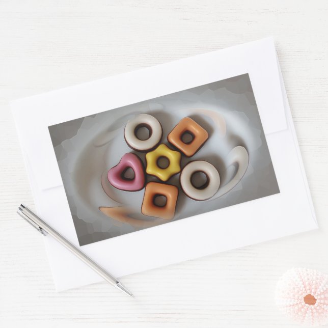 Sticker Rectangulaire Plateau en argent (Enveloppe)