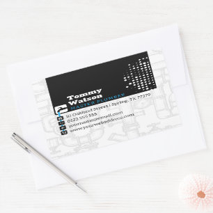 Sticker Rectangulaire plombier principal Handy Man Carte de visite