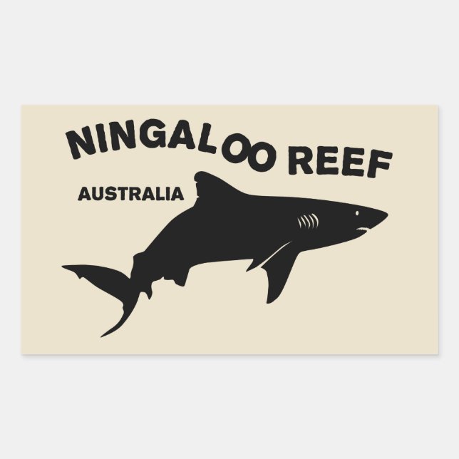 Sticker Rectangulaire Plongée De Requin En Australie, Ningaloo Reef (Devant)