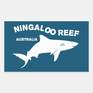 Sticker Rectangulaire Plongée De Requin En Australie, Ningaloo Reef