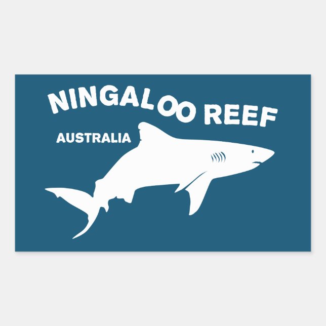 Sticker Rectangulaire Plongée De Requin En Australie, Ningaloo Reef (Devant)