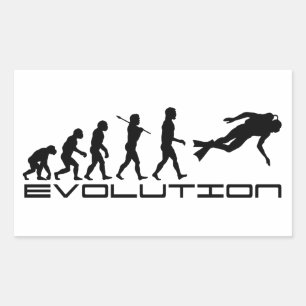 Sticker Rectangulaire Plongée Plongée Eau Sport Evolution Art