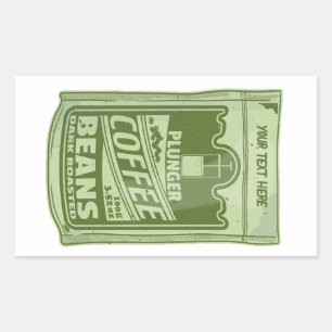 Sticker Rectangulaire Plongeur café pop art emballage alimentaire illust