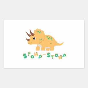 Sticker Rectangulaire Plongez dans le plaisir avec une fête Dino-Mite !