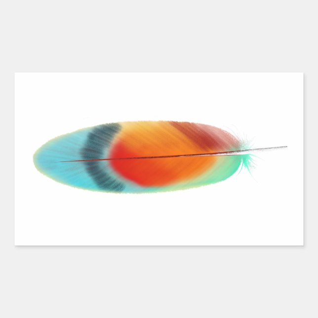 Sticker Rectangulaire Plumes (Devant)