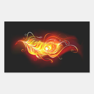 Sticker Rectangulaire Plumes de paquetage de feu