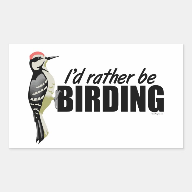 Sticker Rectangulaire Plutôt Être Birding (Devant)