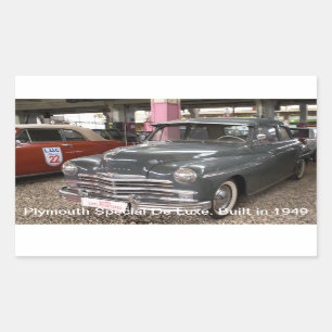 Sticker Rectangulaire Plymouth Special De Luxe. Livre de 1949