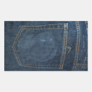Sticker Rectangulaire Poche Denim Jeans bleu