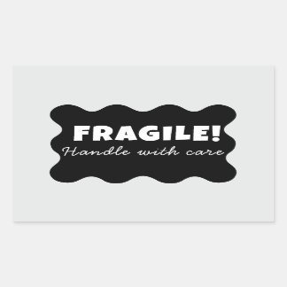 Sticker Rectangulaire Poignée Black Fragile avec soin Business