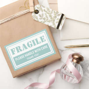 Sticker Rectangulaire Poignée fragile avec soin Mailing et emballage