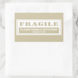 Sticker Rectangulaire Poignée fragile avec soin Mailing et emballage