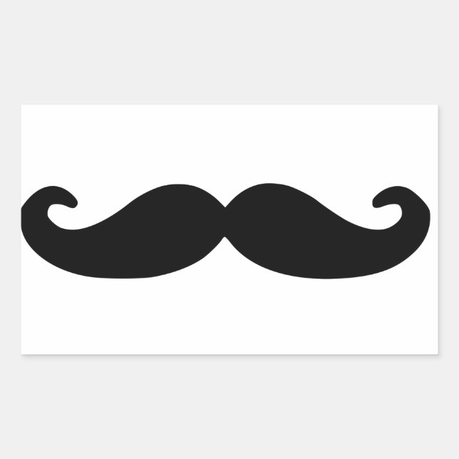 Sticker Rectangulaire Poignée noire Moustache/Moustache (Devant)