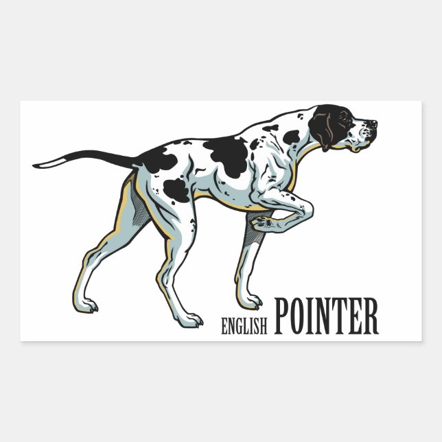 Sticker Rectangulaire pointeur anglais (Devant)