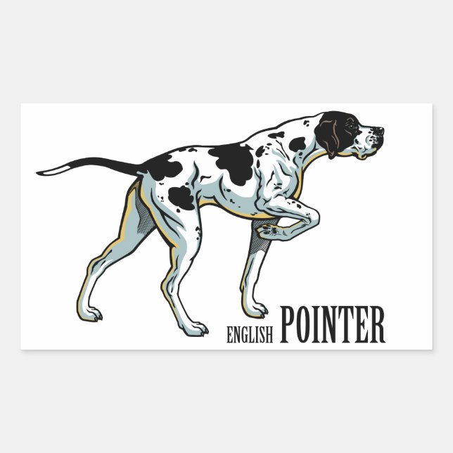 Sticker Rectangulaire pointeur anglais (Devant)