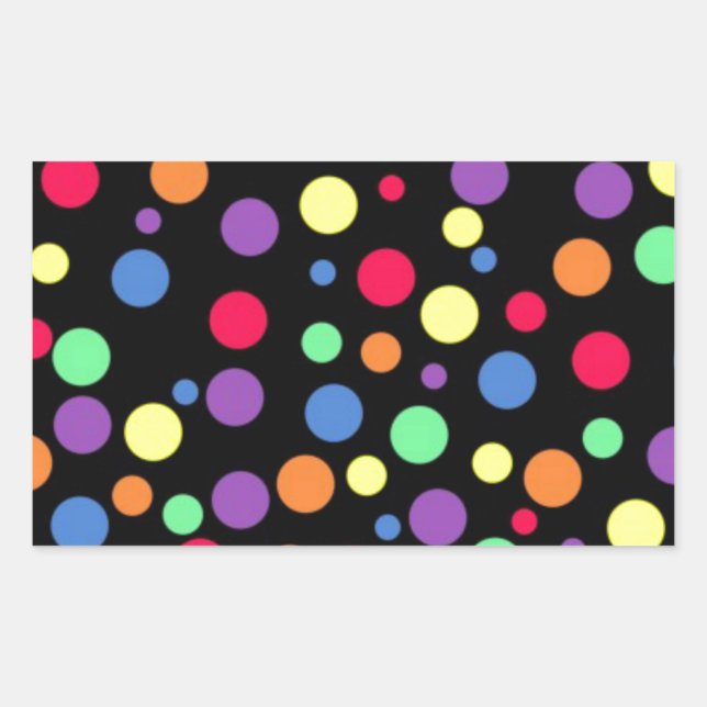 Sticker Rectangulaire Points colorés vibrants (Devant)