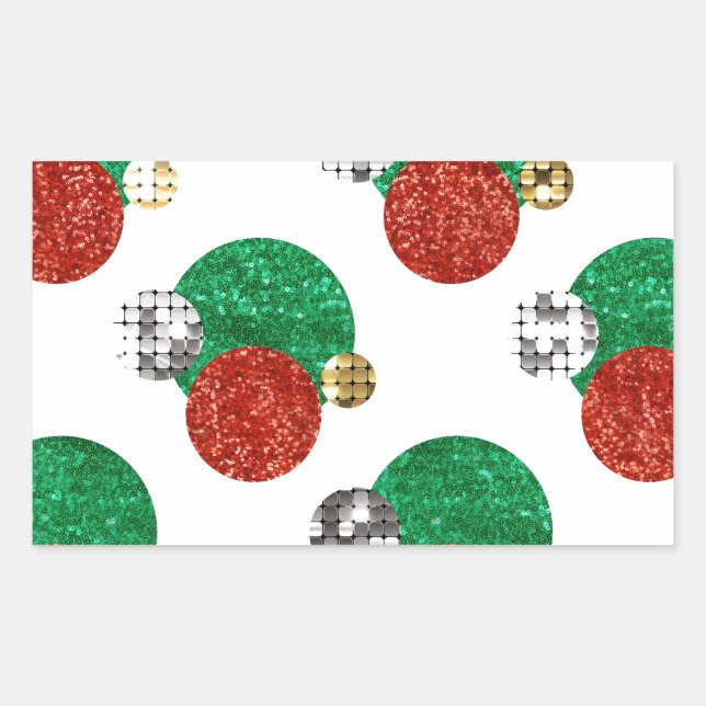 Sticker Rectangulaire points de noël séquentiel (Devant)