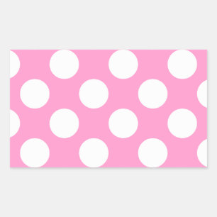 Sticker Rectangulaire Points roses et blancs