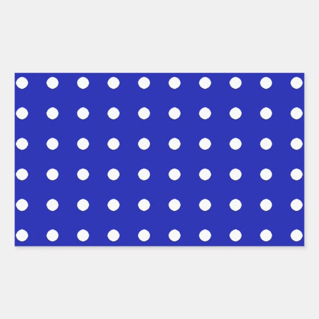 Sticker Rectangulaire pois blancs sur bleu (Devant)