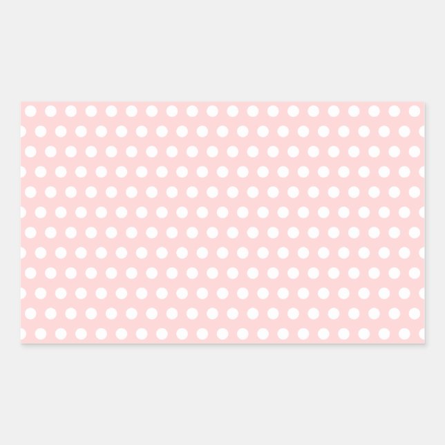 Sticker Rectangulaire Pois blancs sur rose pâle (Devant)