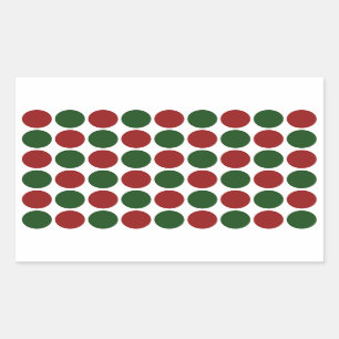 Sticker Rectangulaire Pois rouges et verts en blanc