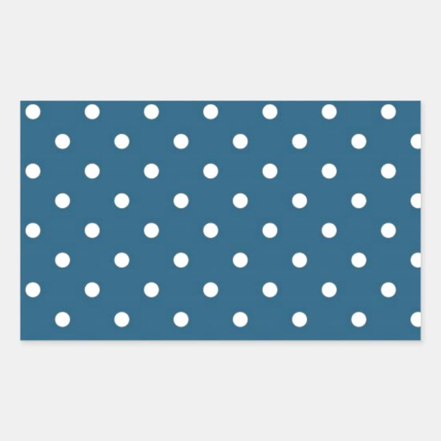 Sticker Rectangulaire Pois turquoises (Devant)