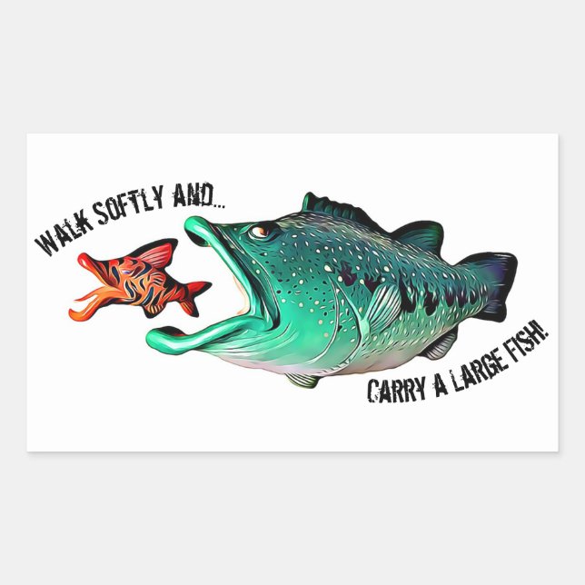 Sticker Rectangulaire Poisson avec attitude par l'artiste Mike Quinn (Devant)