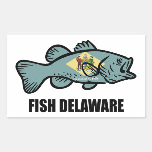 Sticker Rectangulaire Poisson Delaware