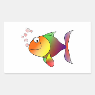 Sticker Rectangulaire Poisson d'or caricature