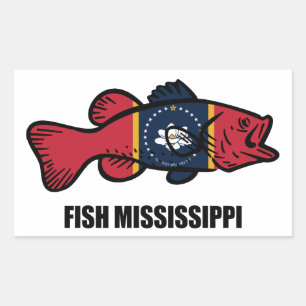 Sticker Rectangulaire Poisson Mississippi