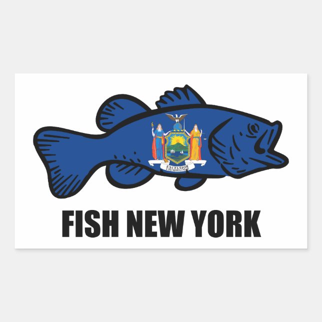 Sticker Rectangulaire Poisson New York Bass (Devant)