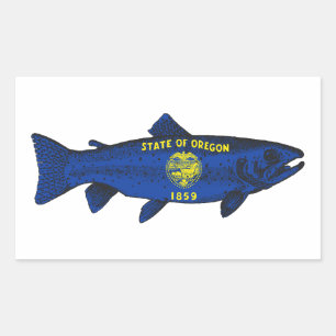 Sticker Rectangulaire Poisson truite de l'Oregon
